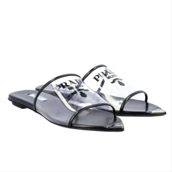 PRADA Plexiglas logo printed clear PVC slides - Picture 1 of 6